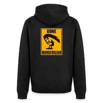 Gone Wingfoil T-shirt vintage pour amateurs de sports de surf - Veste à capuche bio Premium Unisexe - noir - Dos - Nico (187cm)