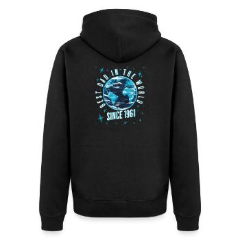 Meilleur papa du monde depuis 1961 Fête des pères - Veste à capuche bio Premium Unisexe - noir - Dos - Nico (187cm)