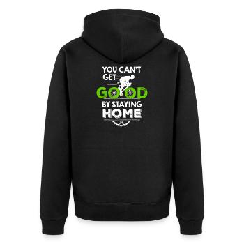 Rennrad Spruch Motivation für engagierte Radfahrer - Unisex Premium Bio Zip Hoodie - Schwarz - Hinten - Nico (187cm)
