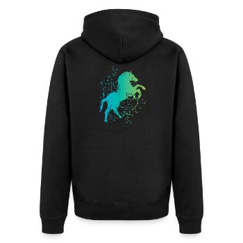 Horse illustration explosion art icon icon - Unisex Premium Organic Zip Hoodie - black - Back - Nico (187cm)