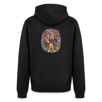 Fête de la Diverité Chromatique - Veste à capuche bio Premium Unisexe - noir - Dos - Nico (187cm)