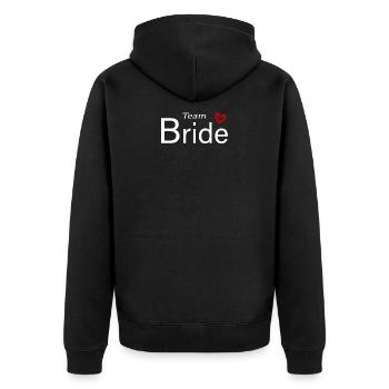 Team Braut Hochzeitsfeier - Unisex Premium Bio Zip Hoodie - Schwarz - Hinten - Nico (187cm)