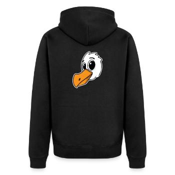 Seagull Bird North Sea - Unisex Premium Organic Zip Hoodie - black - Back - Nico (187cm)
