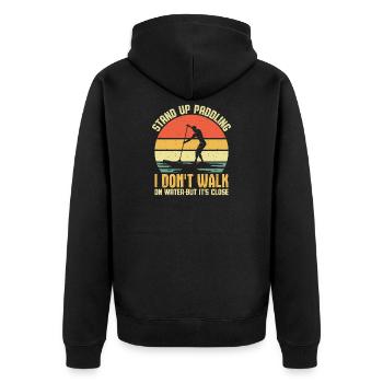 Stand Up Paddling Water Sport Design - Unisex Premium Organic Zip Hoodie - black - Back - Nico (187cm)