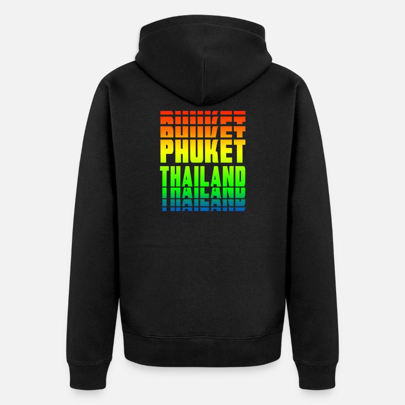Phuket Thailand Regenbogen Design - Unisex Premium Bio Zip Hoodie - Schwarz