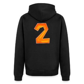 Two - 2 - Number Number - Unisex Premium Organic Zip Hoodie - black - Back - Nico (187cm)