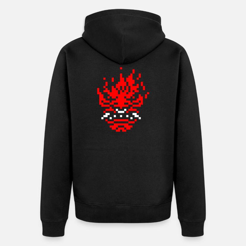 Oni pixel 8 bits - Veste à capuche bio Premium Unisexe - noir