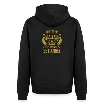 Beste Mutter des Jahres - Unisex Premium Bio Zip Hoodie - Schwarz - Hinten - Nico (187cm)