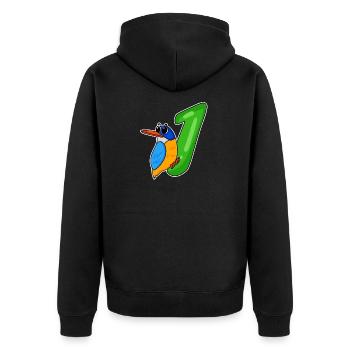1er anniversaire motif martin-pêcheur - un an - Veste à capuche bio Premium Unisexe - noir - Dos - Nico (187cm)
