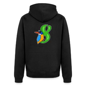 8ème anniversaire motif martin-pêcheur - huit ans - Veste à capuche bio Premium Unisexe - noir - Dos - Nico (187cm)