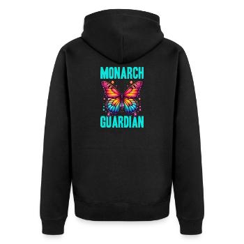 Monarque Papillon Gardien - Veste à capuche bio Premium Unisexe - noir - Dos - Nico (187cm)