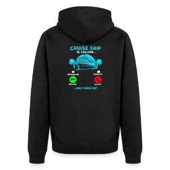 Kreuzfahrt Sommerurlaub - Unisex Premium Bio Zip Hoodie - Schwarz - Hinten - Nico (187cm)