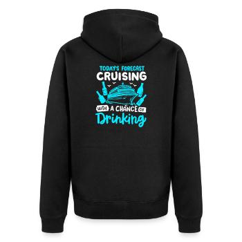 Kreuzfahrt Urlaub Trinken - Unisex Premium Bio Zip Hoodie - Schwarz - Hinten - Nico (187cm)