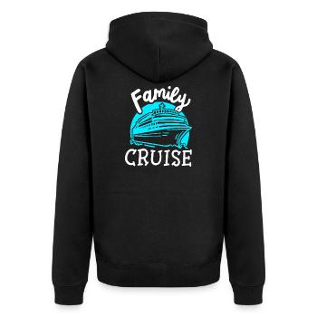 Familie Kreuzfahrt Kreuzfahrtschiff - Unisex Premium Bio Zip Hoodie - Schwarz - Hinten - Nico (187cm)