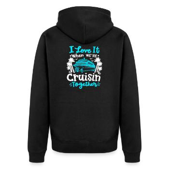 Kreuzfahrt Reise Familie Paare - Unisex Premium Bio Zip Hoodie - Schwarz - Hinten - Nico (187cm)