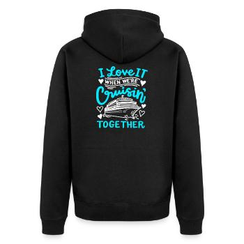 Kreuzfahrt Reise Familie Paare - Unisex Premium Bio Zip Hoodie - Schwarz - Hinten - Nico (187cm)