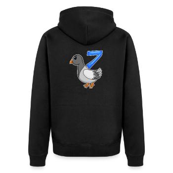 7th Birthday Motif Dove - Seven Years Old - Unisex Premium Organic Zip Hoodie - black - Back - Nico (187cm)