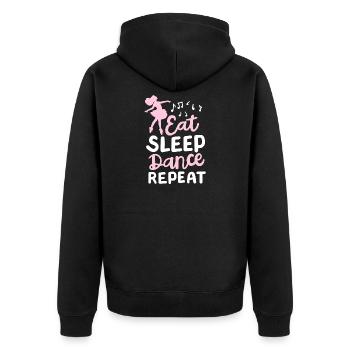 Tänzerin Ballerina - Unisex Premium Bio Zip Hoodie - Schwarz - Hinten - Nico (187cm)