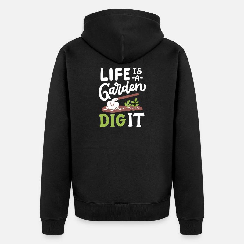 Garten Gartenarbeit - Unisex Premium Bio Zip Hoodie - Schwarz