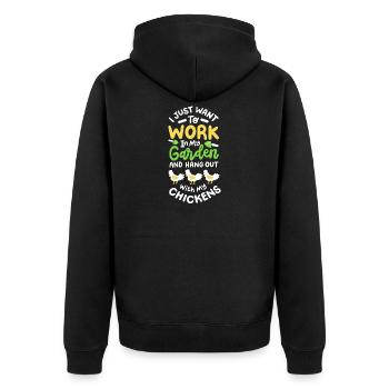 Garten Gartenarbeit - Unisex Premium Bio Zip Hoodie - Schwarz - Hinten - Nico (187cm)