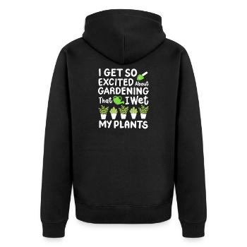 Garten Gartenarbeit Gießkanne - Unisex Premium Bio Zip Hoodie - Schwarz - Hinten - Nico (187cm)