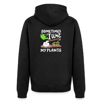 Garten Gartenarbeit Gießkanne - Unisex Premium Bio Zip Hoodie - Schwarz - Hinten - Nico (187cm)