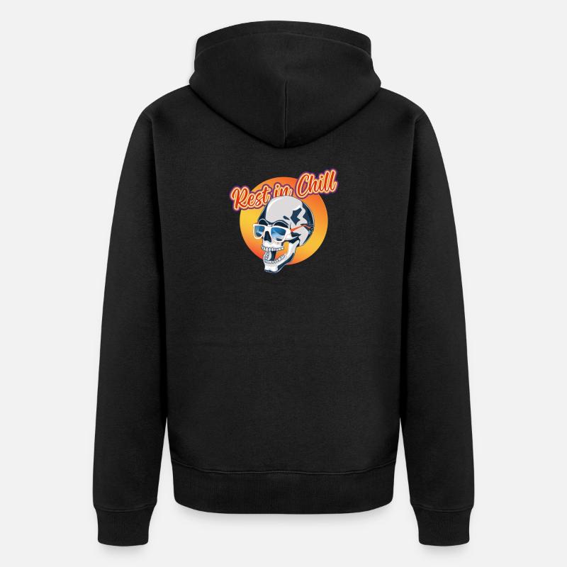 Rest in Chill Skull - Unisex Premium Bio Zip Hoodie - Schwarz