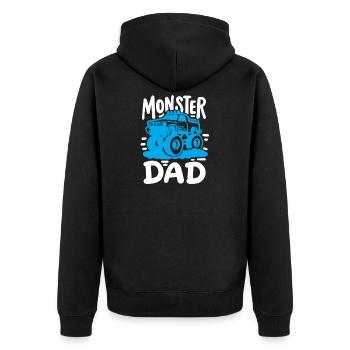 Monstertruck Vater - Unisex Premium Bio Zip Hoodie - Schwarz - Hinten - Nico (187cm)