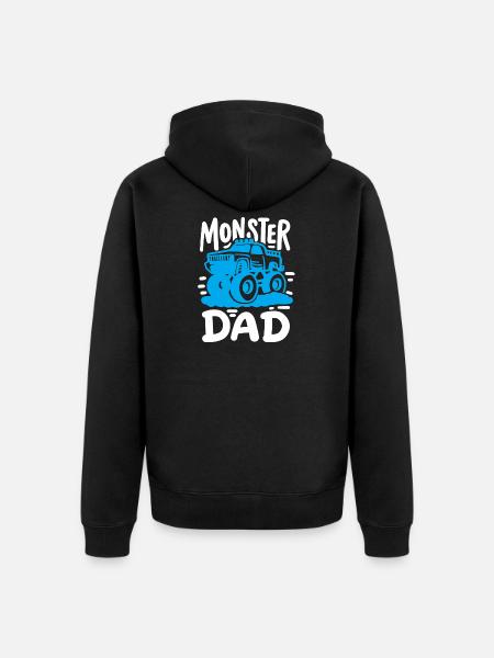 Monstertruck Vater - Unisex Premium Bio Zip Hoodie - Schwarz