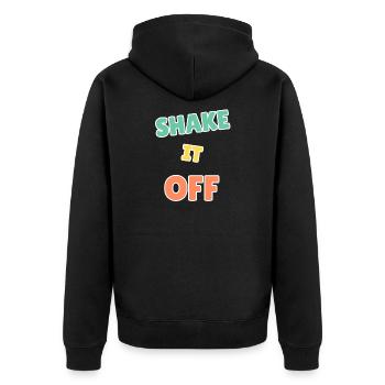 Vibrant Shake It Off Design motivant - Veste à capuche bio Premium Unisexe - noir - Dos - Nico (187cm)