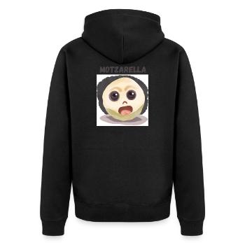 MoTzarella - Unisex Premium Bio Zip Hoodie - Schwarz - Hinten - Nico (187cm)