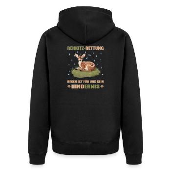 Fawn rescue - Unisex Premium Organic Zip Hoodie - black - Back - Nico (187cm)