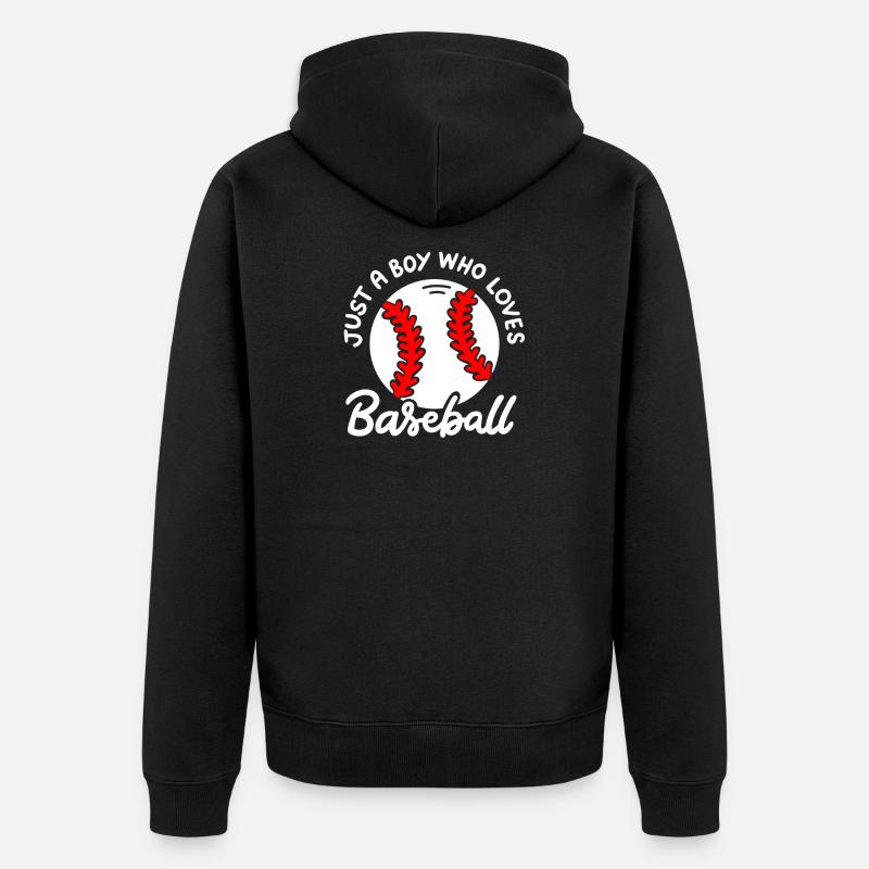 Baseball Baseballspieler - Unisex Premium Bio Zip Hoodie - Schwarz