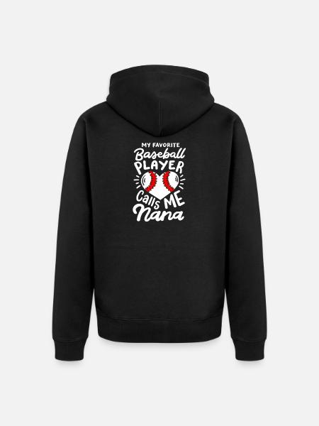 Baseball Baseballspieler - Unisex Premium Bio Zip Hoodie - Schwarz
