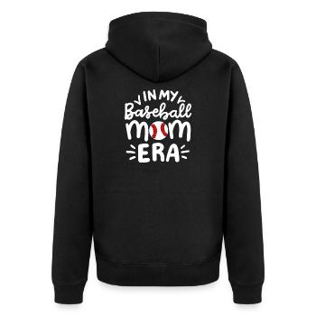 Baseball Baseball-Spieler - Unisex Premium Bio Zip Hoodie - Schwarz - Hinten - Nico (187cm)
