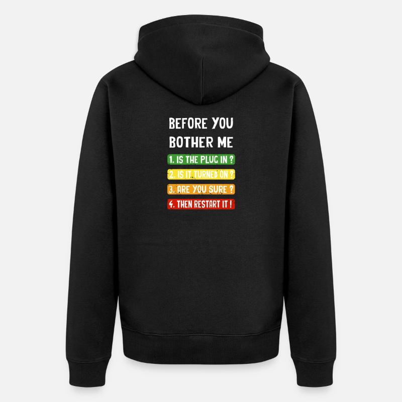 Computer Checklist - Unisex Premium Organic Zip Hoodie - black