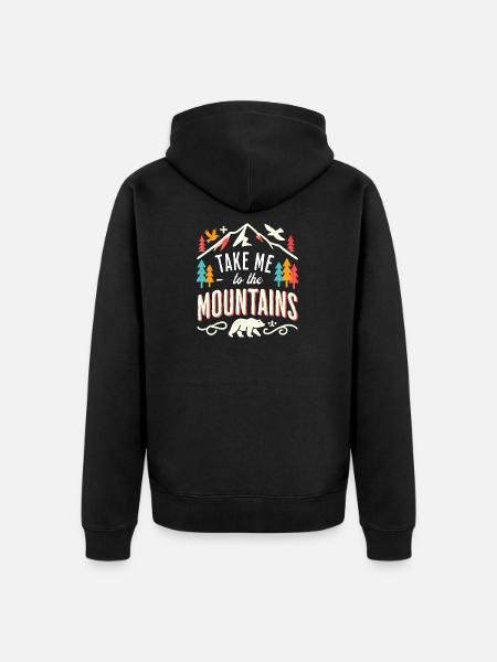 Take me to the Mountains - Unisex Premium Organic Zip Hoodie - black