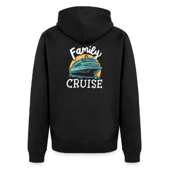 Familien Kreuzfahrt - Unisex Premium Bio Zip Hoodie - Schwarz - Hinten - Nico (187cm)