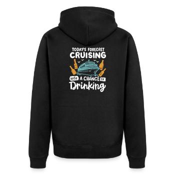 Kreuzfahrt Trinken - Unisex Premium Bio Zip Hoodie - Schwarz - Hinten - Nico (187cm)
