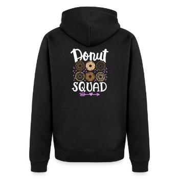 Donut Squad Donut Liebhaber - Unisex Premium Bio Zip Hoodie - Schwarz - Hinten - Nico (187cm)