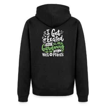 Gartenarbeit Gärtner - Unisex Premium Bio Zip Hoodie - Schwarz - Hinten - Nico (187cm)