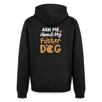 Hunderettung Hundeliebhaber - Unisex Premium Bio Zip Hoodie - Schwarz - Hinten - Nico (187cm)
