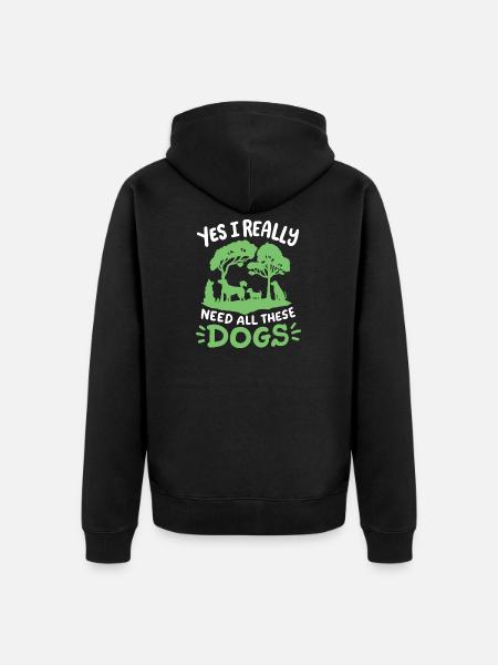 Hundeliebhaber Hundebesitzer - Unisex Premium Bio Zip Hoodie - Schwarz