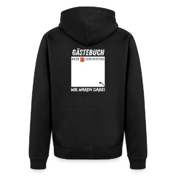 Guestbook for the 18th birthday - Unisex Premium Organic Zip Hoodie - black - Back - Nico (187cm)