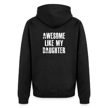 génial comme ma fille - Veste à capuche bio Premium Unisexe - noir - Dos - Nico (187cm)