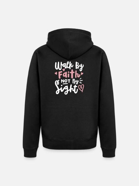Christlicher Glaube Bibelvers - Unisex Premium Bio Zip Hoodie - Schwarz