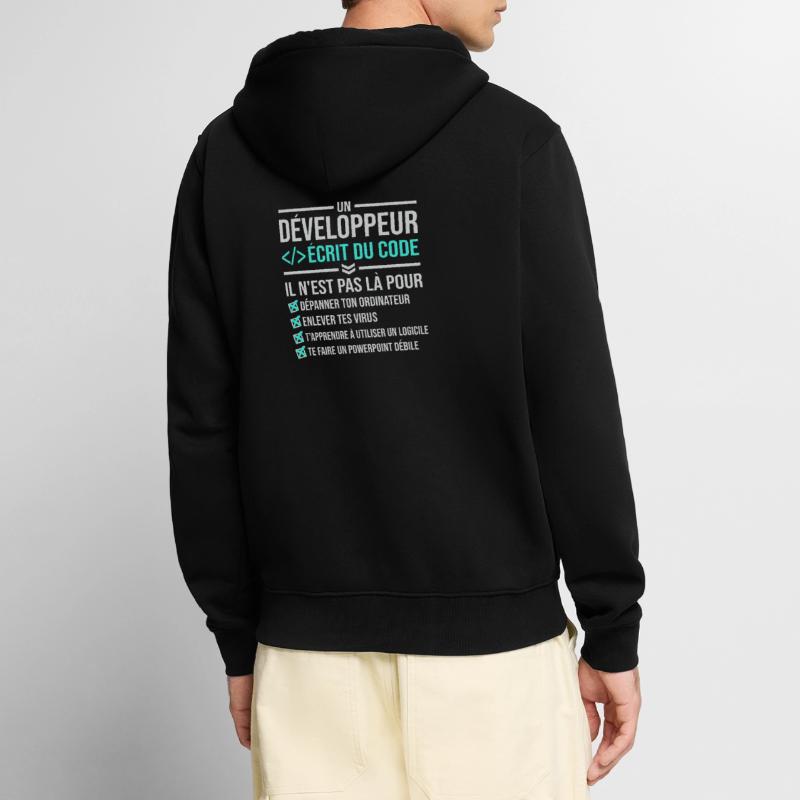 Developer Writing Code Unisex Premium Organic Zip Hoodie