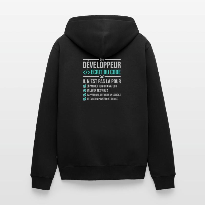 Developer Writing Code Unisex Premium Organic Zip Hoodie