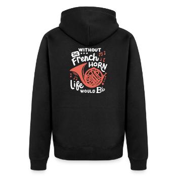 Waldhornspieler Hornist - Unisex Premium Bio Zip Hoodie - Schwarz - Hinten - Nico (187cm)