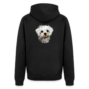 Maltais Petit Chien Maltais Amour Doux Maltais - Veste à capuche bio Premium Unisexe - noir - Dos - Nico (187cm)